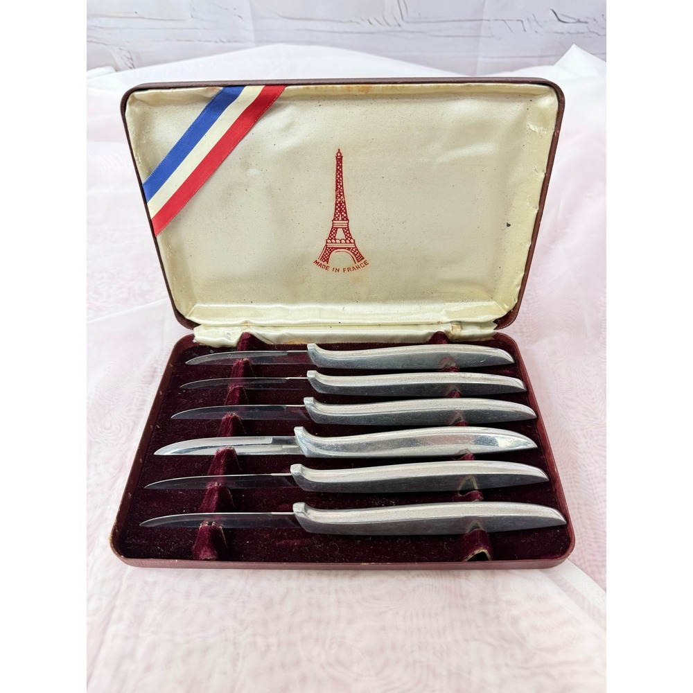 Vintage Joan of Arc Royal Brand Cutlery Co Set of 6 Steak Knives Made in France